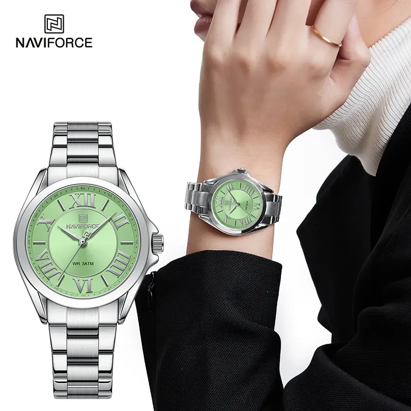 Naviforce NF5037 Fashion Light Green Dial Ladies Watch
